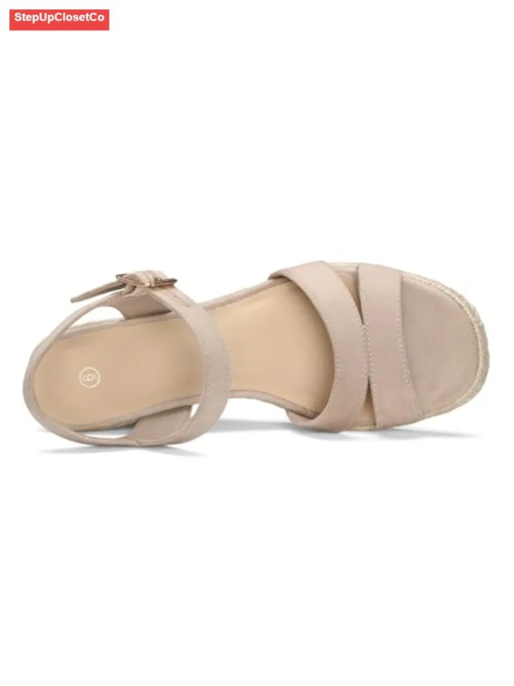 Square Toe Wedge Espadrille Sandals with Ankle Strap